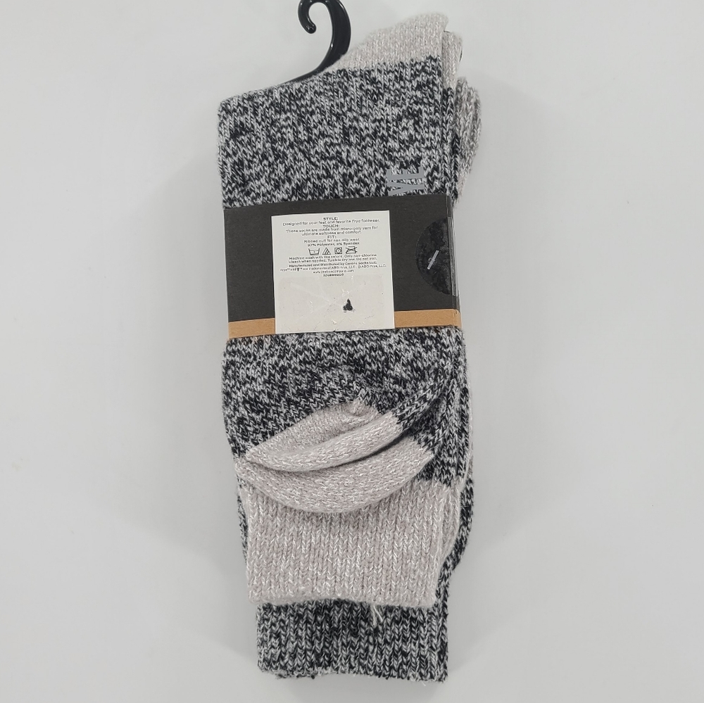 FRYE SUPERSOFT MARLED BOOT SOCKS GREY BLACK WOMEN - Picture 5 of 7